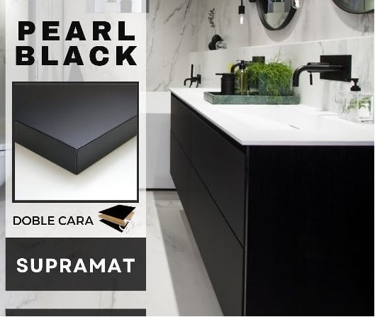 PANEL SUPRA MAT PEARL BLACK 1.22 MTS X 2.80 MTS X 18 MM COLOR NEGRO REF. AGT3010 MARCA AGT