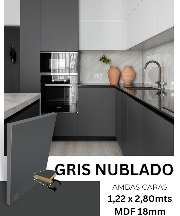 PANEL SUPRA MAT CLOUDY GREY 1.22 MTS X 2.80 MTS X 18 MM COLOR GRIS NUBLADO REF. AGT3014 MARCA AGT