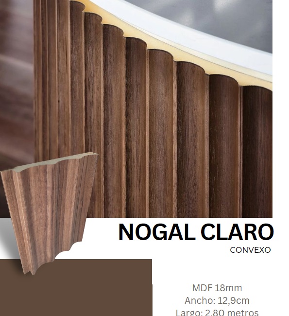 PANEL/PERFIL PARA PARED MADERA WALL PANEL INTERIOR 12,9CM X 2,80MT COLOR MATT LIGHT WALNUT MARCA AGT