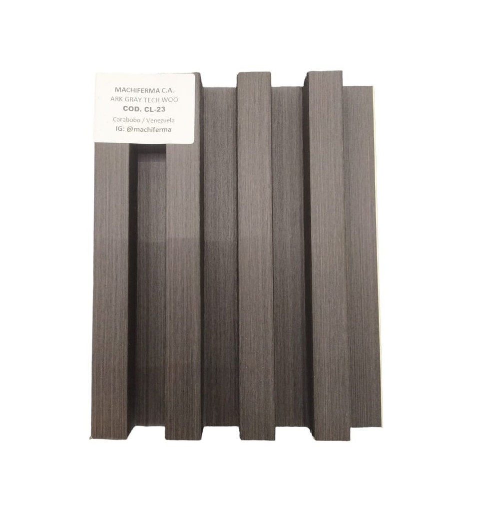 PANEL PARA PARED PLASTICO WALL PANEL INTERIOR 16,5 CM X 2,90 MTS ARK GRAY TECH WOO GRIS MACHIFERMA