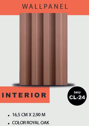 PANEL PARA PARED PLASTICO WALL PANEL INTERIOR 16,5 CM X 2,90 MTS COLOR ROYAL OAK MACHIFERMA