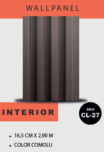 PANEL PARA PARED PLASTICO WALL PANEL INTERIOR 16,5 CM X 2,90 MTS COLOR COMOLU MACHIFERMA