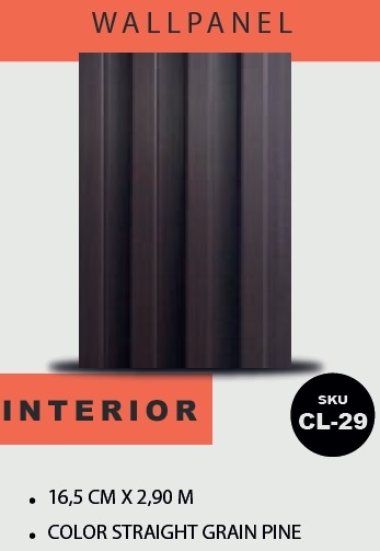 PANEL PARA PARED PLASTICO WALL PANEL INTERIOR 16,5 CM X 2,90 MTS COLOR STRAIGTH GRAIN PINE MACHIFERM