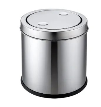 PAPELERA DE MESA CON TAPA GIRATORIA DE 3 LTS EN ACERO INOXIDABLE REF. TOB.02.01 MARCA BARI