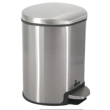 PAPELERA DE PEDAL CON FRENO DE 12 LTS EN ACERO INOXIDABLE CEPILLADO REF. TOB.03.01 MARCA BARI