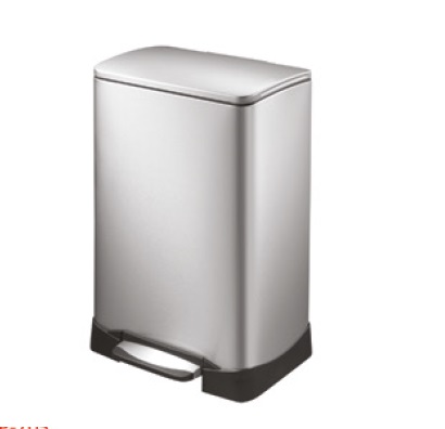 PAPELERA CUADRADA DE 40 LTS EN ACERO INOXIDABLE CEPILLADO REF. PAP-705 COD.EK- 9298 MARCA EKO