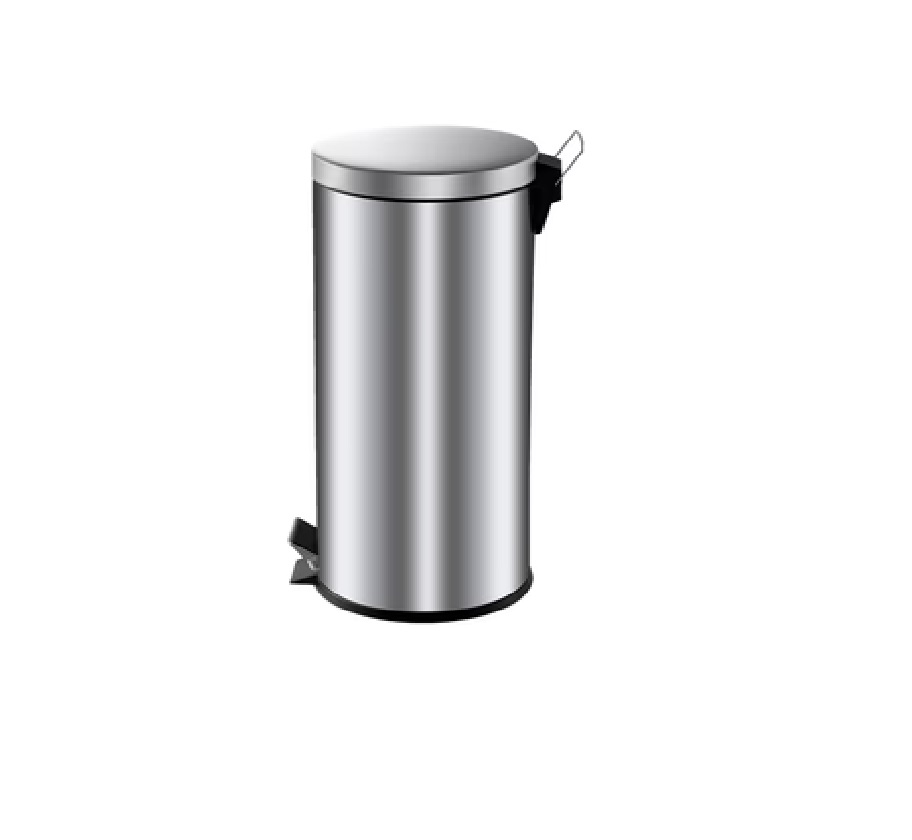 PAPELERA CILINDRICA DE 30 LTS EN ACERO INOXIDABLE MATE REF. PAP-709 COD. EK-9625M-30L MARCA EKO
