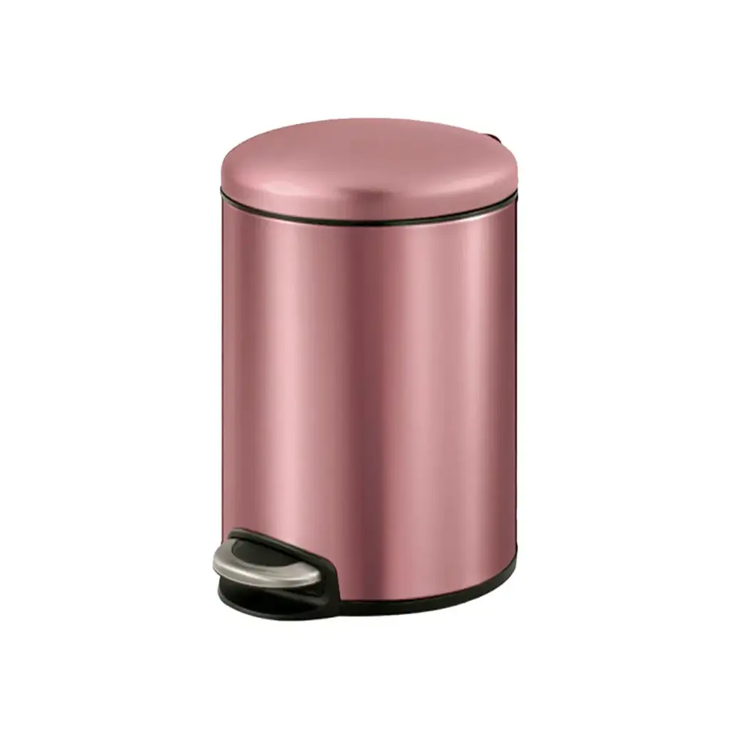 PAPELERA CILINDRICA DE 8 LTS EN ACERO INOXIDABLE BRONCE REF. PAP-712 COD.EK- 9213-BC-8L MARCA EKO