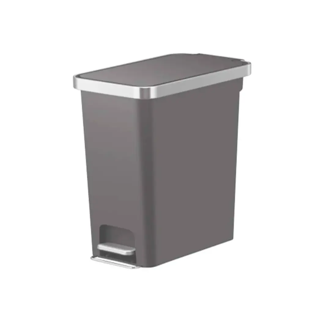 PAPELERA RECTANGULAR DE 40 LTS EN ACERO INOXIDABLE GRIS REF. PAP-721 COD.EK-6268-40L-GR MARCA EKO