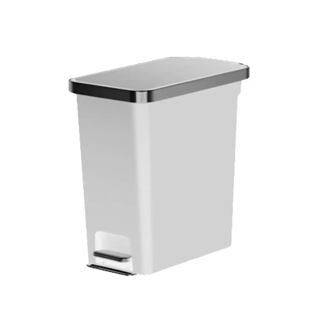 PAPELERA RECTANGULAR DE 40 LTS EN ACERO INOXIDABLE BLANCA REF. PAP-722 COD.EK-6268-40L-WH MARCA EKO