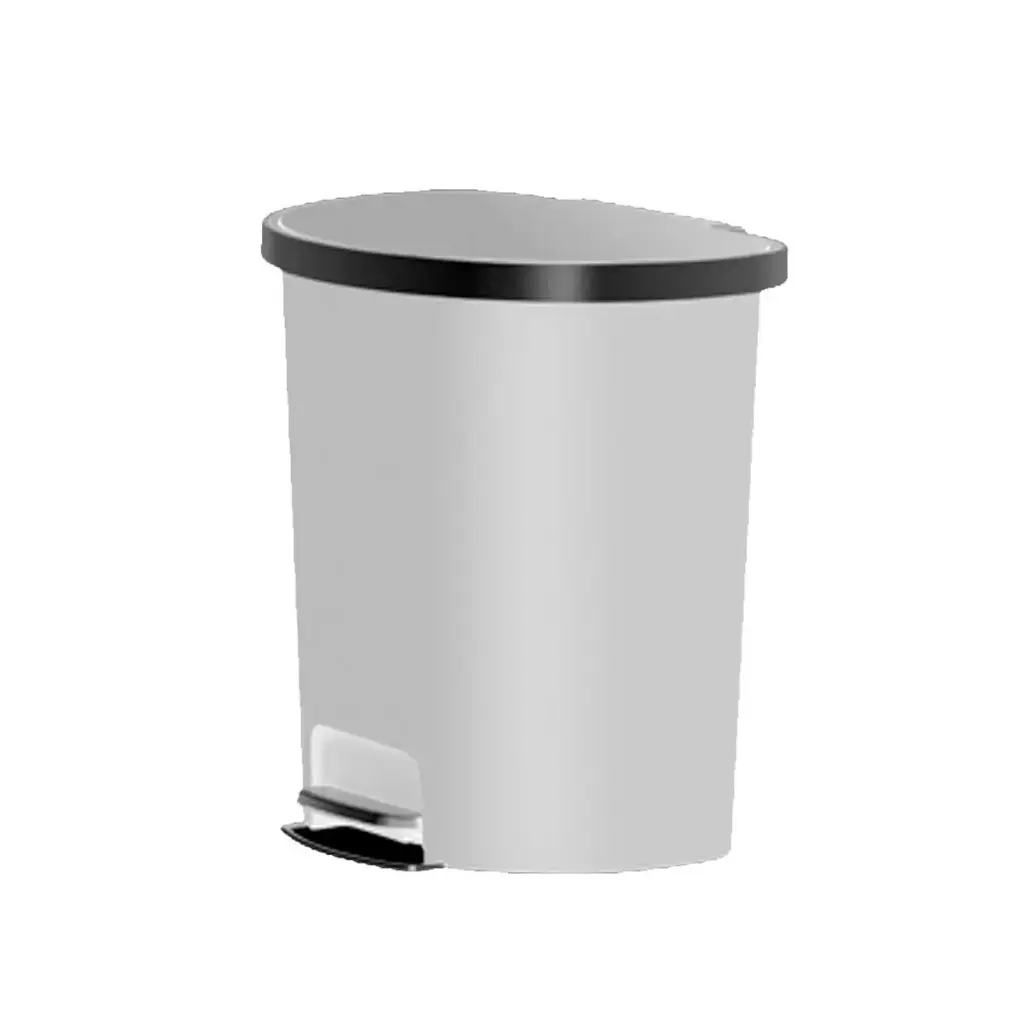 PAPELERA SEMI-OVALADA DE 55 LTS EN ACERO INOXIDABLE BLANCA REF. PAP-725 COD.EK-6221 MARCA EKO