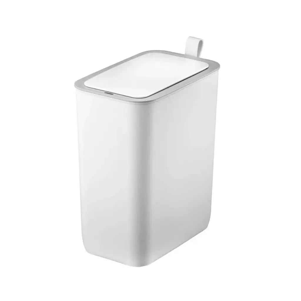PAPELERA RECTANGULAR DE 8 LTS BLANCA PLASTICA CON SENSOR REF. PAP-750 COD EK6287 MARCA EKO