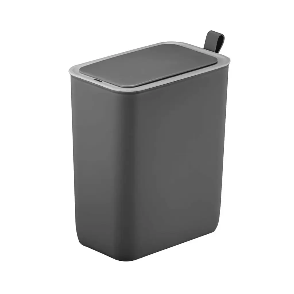 PAPELERA RECTANGULAR DE 8 LTS GRIS PLASTICA CON SENSOR REF. PAP-751 COD EK6287 MARCA EKO