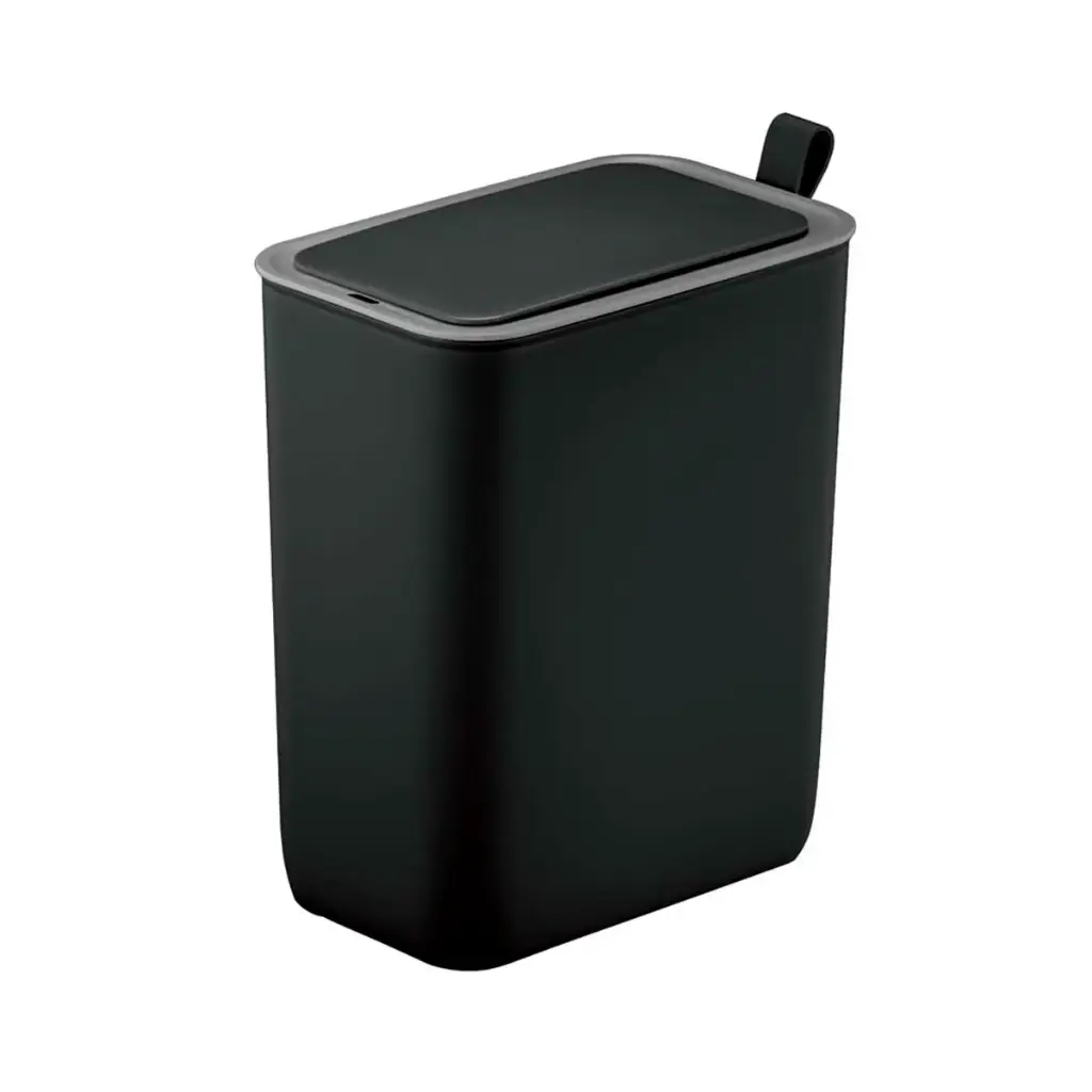 PAPELERA RECTANGULAR DE 8 LTS NEGRA PLASTICA CON SENSOR REF. PAP-752 COD EK6287 MARCA EKO