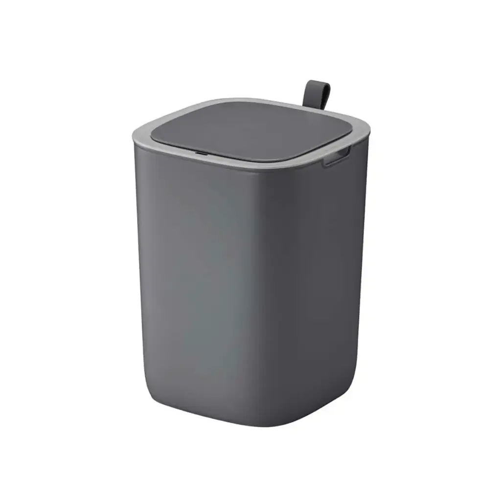 PAPELERA CUADRADA DE 12 LTS GRIS PLASTICA CON SENSOR REF. PAP-754 COD EK6288 MARCA EKO