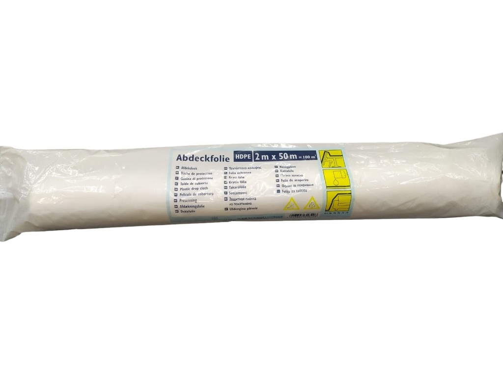 PLASTICO / POLIETILENO TAPA ROLLO DE 2 MTS X 50 MTS (100 MTS2) 6 MICRAS REF-318408 MARCA ABDECKFOLIE