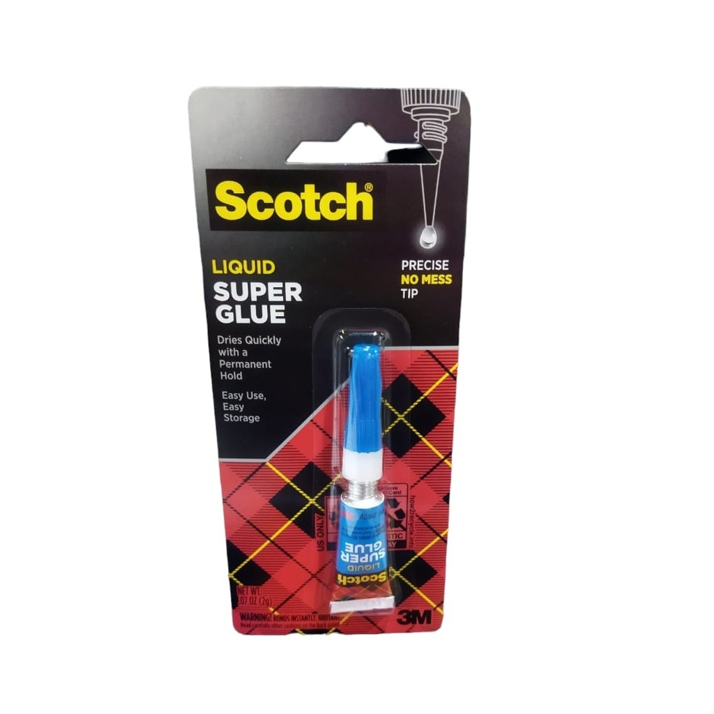 PEGA INSTANTANEA LIQUIDA SUPER GLUE 2 GR / 0.07 OZ SCOTCH REF. 3MAD118 / PEG-737 / 903354 MARCA 3M