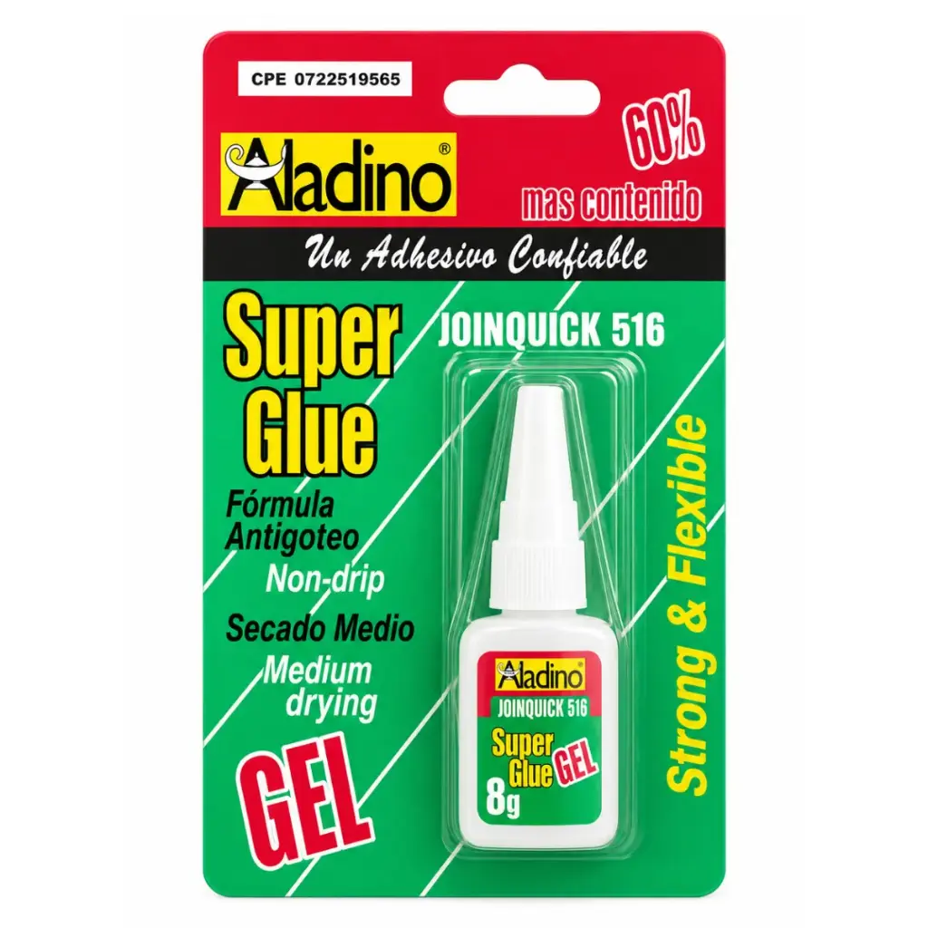 PEGA INSTANTANEA 8 GR SUPER GLUE GEL JOINQUICK 516 REF. CA22 COD 713107 MARCA ALADINO