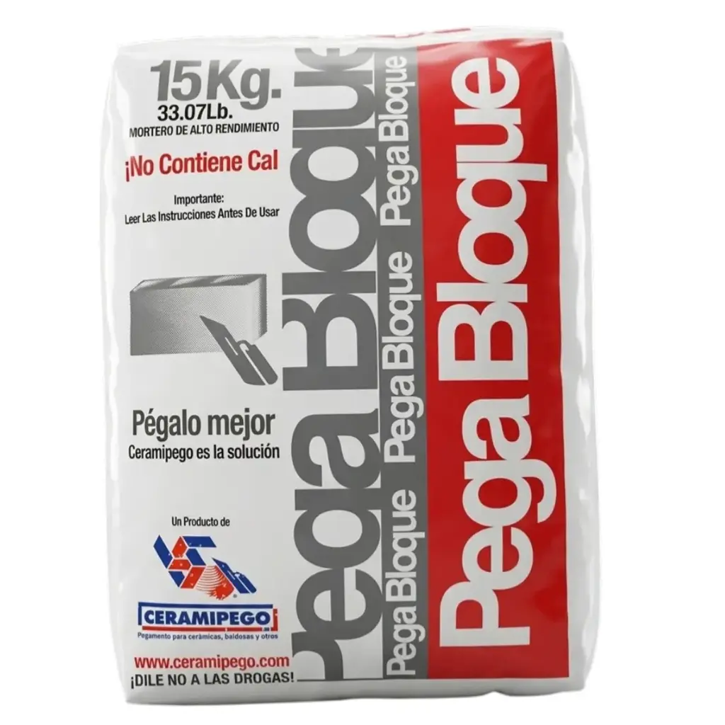 PEGA BLOQUE GRIS SACO 15 KG REF. PT-PEGA-BL15 MARCA CERAMIPEGO 