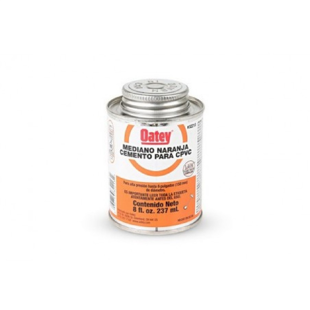 SOLDADURA / PEGA CEMENTO MEDIANO NARANJA DE CPVC 1/16 GL 237 ML ( AGUA CALIENTE ) REF. 311296 MARCA OATEY