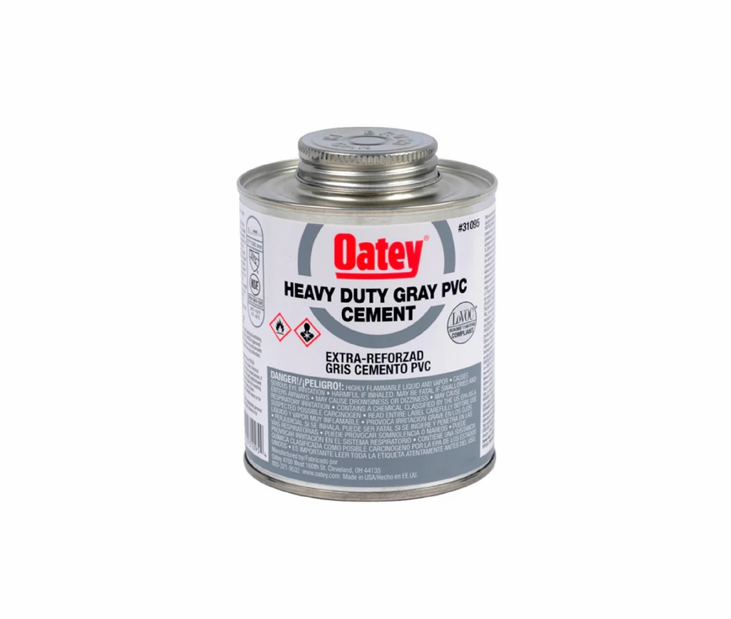 SOLDADURA / PEGA CEMENTO GRIS ALTA VISCOSIDAD EXTRA REFORZAD 1/32 GL 118 ML REF. 310930 MARCA OATEY