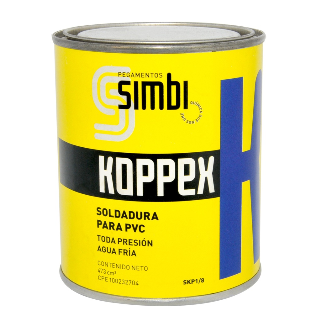 PEGA / SOLDADURA KOPPEX PARA AGUA FRIA TODA PRESION 1/8 GL COD. 000662 REF. 1080113014 MARCA SIMBI