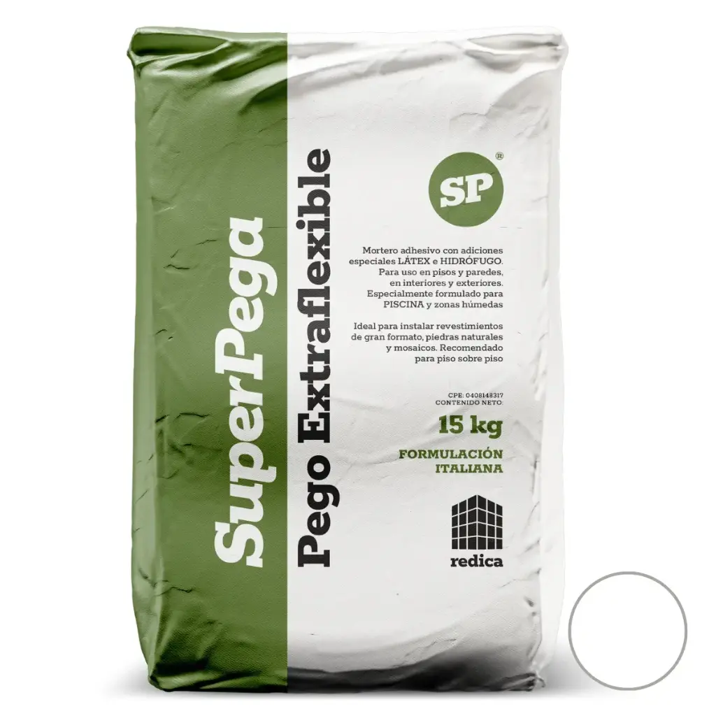 PEGO BLANCO EXTRA FLEXIBLE SACO 15 KG MARCA SUPER PEGA