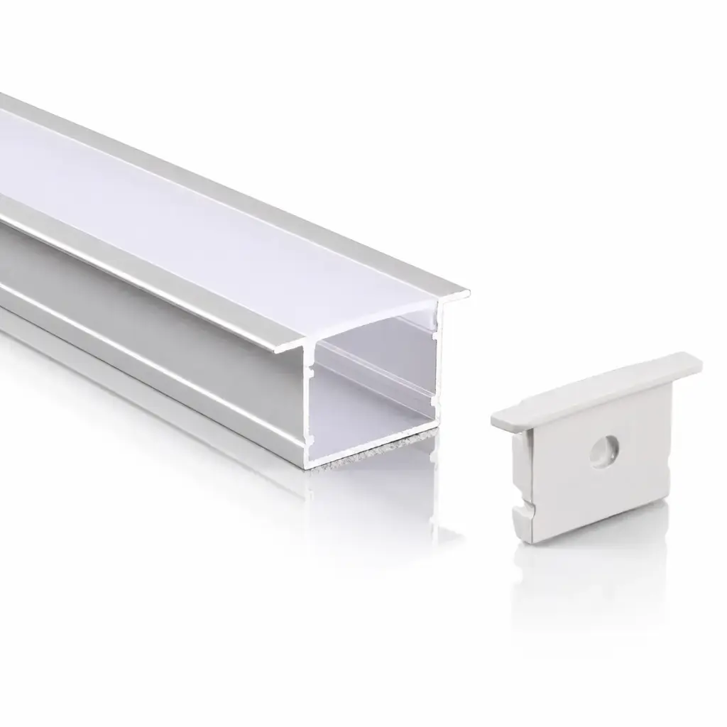 PERFIL DE ALUMINIO ALTO 20 MM X 43 MM X 2 MTS P/ CINTA LED REF. AI-PROF-432 MARCA ARTIG LIGHT