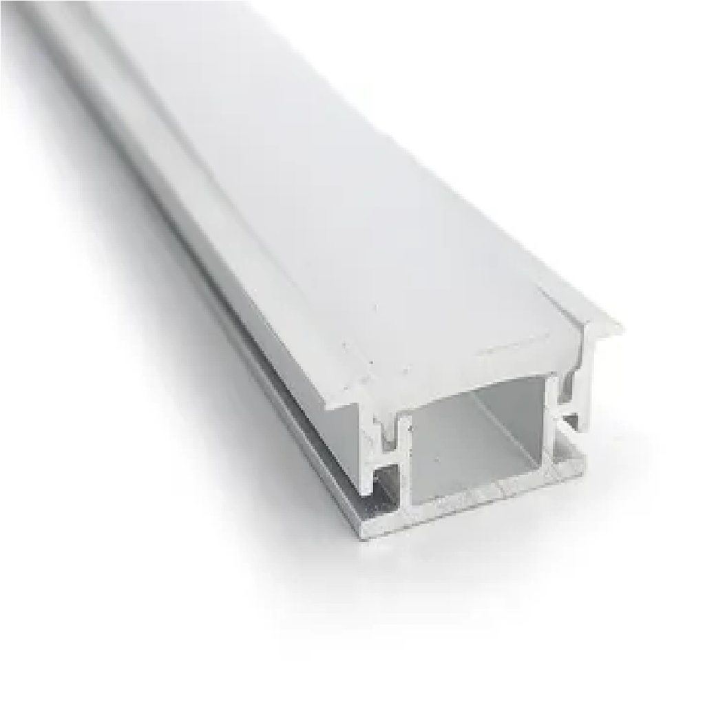 PERFIL DE ALUMINIO TRANSITABLE PARA CINTA LED 1 MT P/PISO-PARED REF. ILU.02.08 MARCA BARI