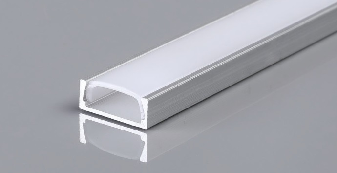 PERFIL DE ALUMINIO PLANO SUPERFICIAL PARA CINTA LED 16 MM X 6 MM X 2 MT REF. FX1662 MARCA ILUMINAK