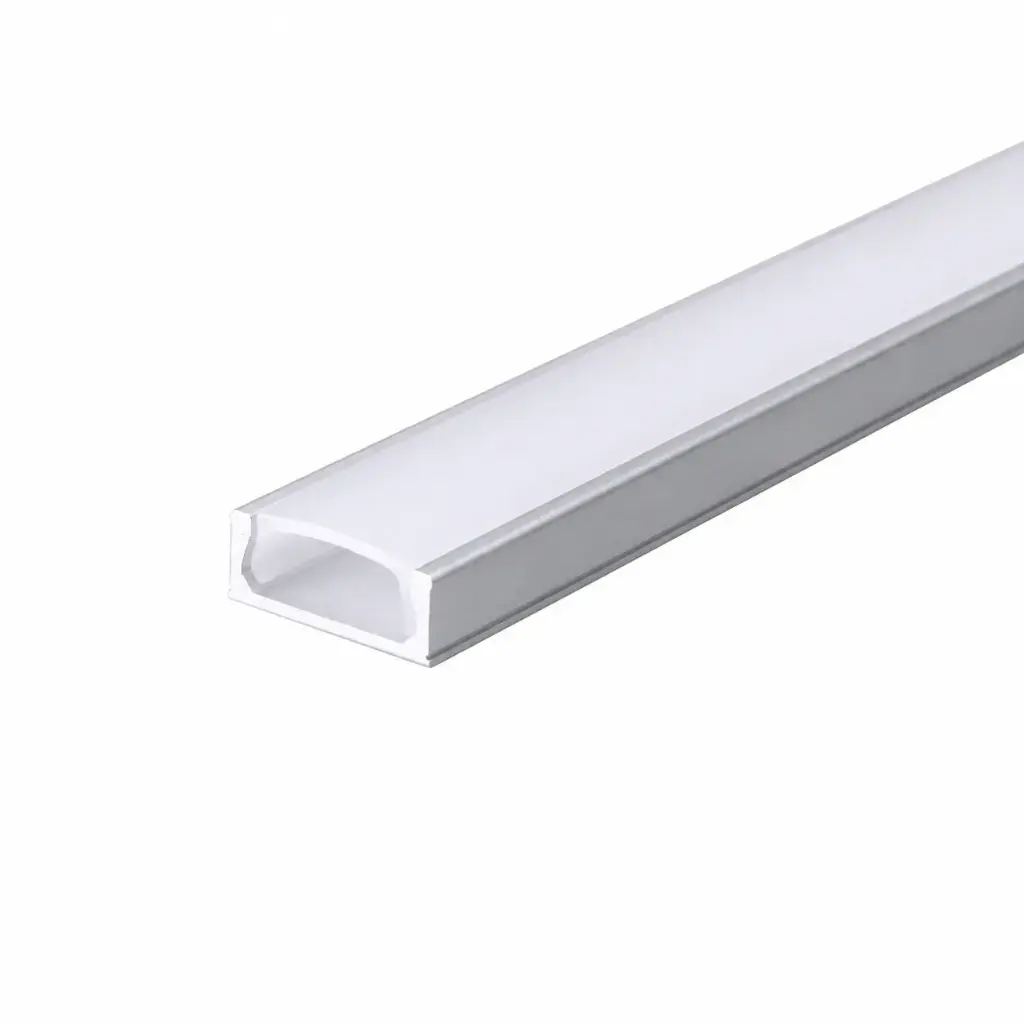 PERFIL DE ALUMINIO PLANO SUPERFICIAL PARA CINTA LED 16 MM X 6 MM X 2 MT REF. FX1662 MARCA ILUMINAK