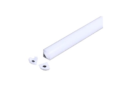 PERFIL DE ALUMINIO ESQUINERO P/EMBUTIR CINTA LED 1 MTR CON DIFUSOR REF. LUM-BQH-014 MARCA LUMIND