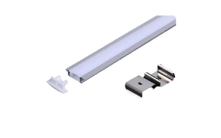 PERFIL DE ALUMINIO ULTRA PLANO P/EMBUTIR SOLO CINTA COB 1MT C/DIFUSOR REF. LUM-BQH-001 MARCA LUMIND