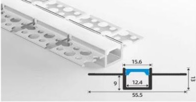 PERFIL FLEXIBLE 2 X 1.3 CM X 2MTS REF.LUM-1136 MARCA LUMIND