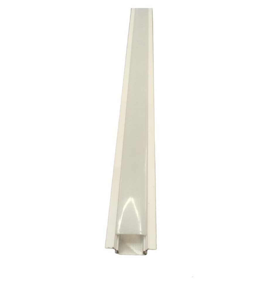 PERFIL DE ALUMINIO ALTO 24X14.2MM P/EMB CINTA LED COB-SMD 1 MT C/DIF COLOR BLANCO REF.LUM-236 LUMIND