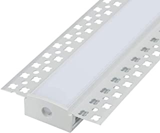 PERFIL DE ALUMINIO P/EMBUTIR CINTA LED COB-SMD 1 MTR C/DIFUSOR CON ALA ANCHA MARCA STARLANDLED