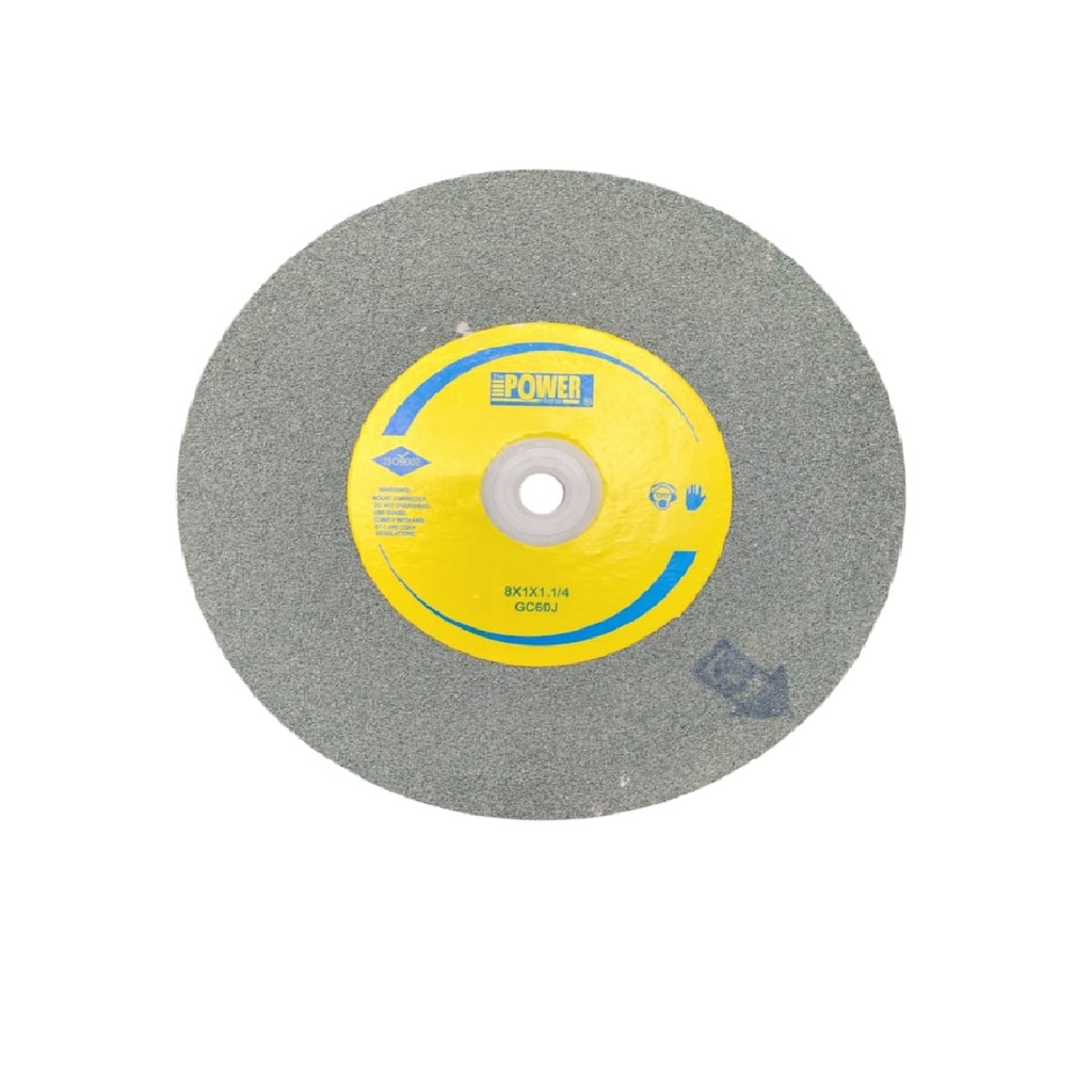 PIEDRA RUEDAS RECTA P/ESMERIL EN ARBURO DE SILICIO VERDE 8" X 1" X 1.1/4" GC-60 REF.175/ GC-60 POWER