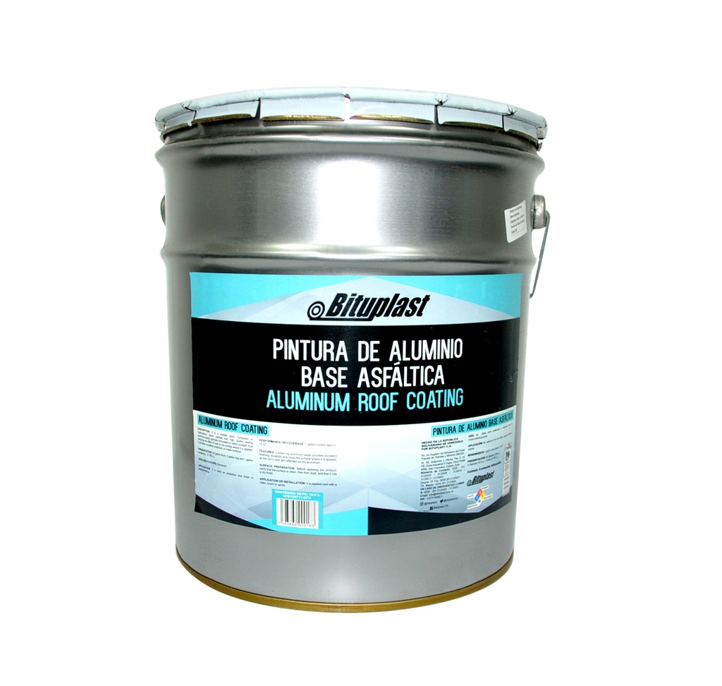 PINTURA DE ALUMINIO REFLECTIVA CUÑETE DE 4 GL COD. 20820 REF. 000183 MARCA BITUPLAST
