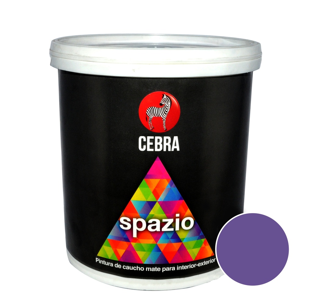 PINTURA CAUCHO MORADO APAMATE CLASE "A" SERIE SPAZIO DE 1 GL REF. 9161-401 MARCA CEBRA