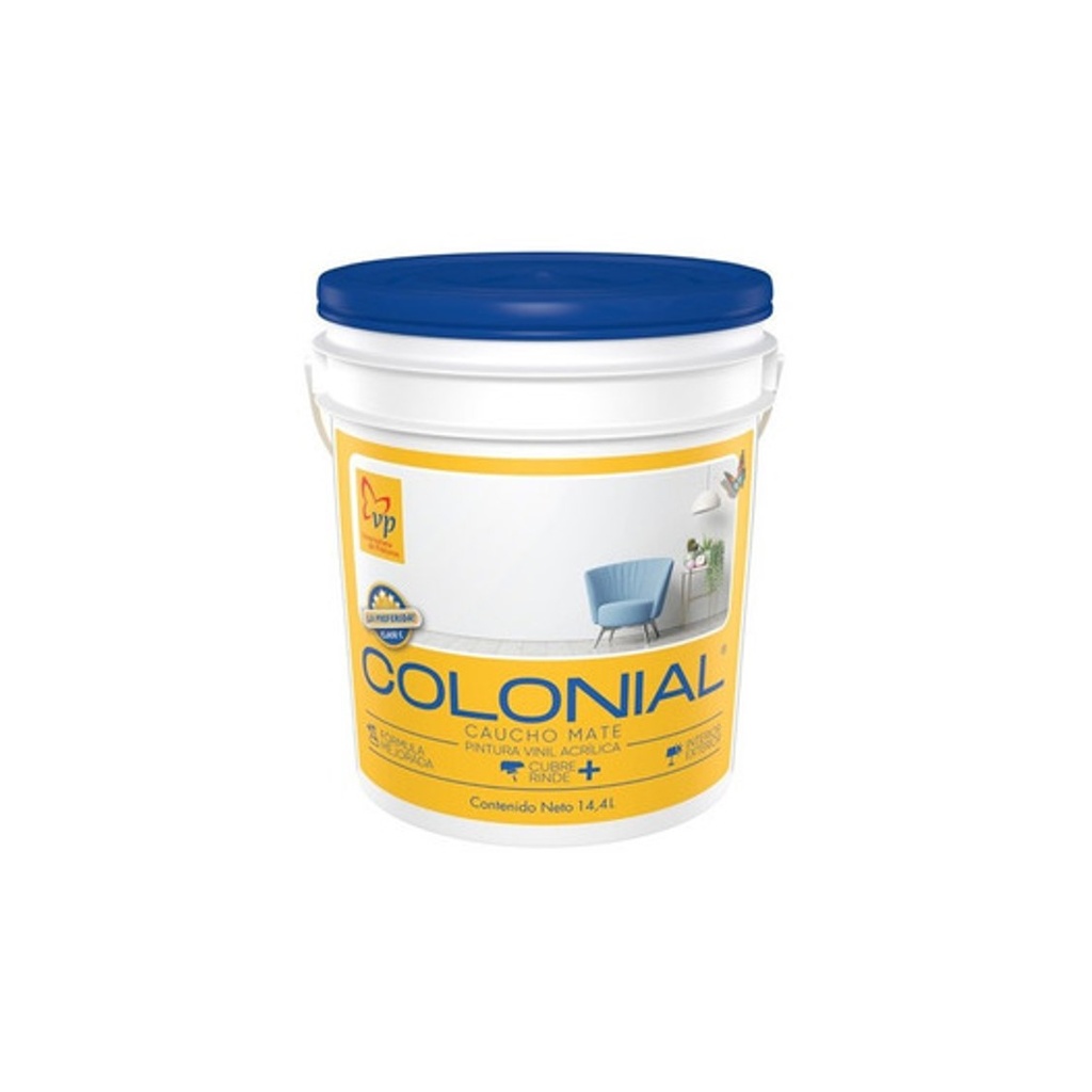PINTURA CAUCHO BLANCO MATE CLASE "B" CUÑETE 5 GL MARCA COLOQUIAL