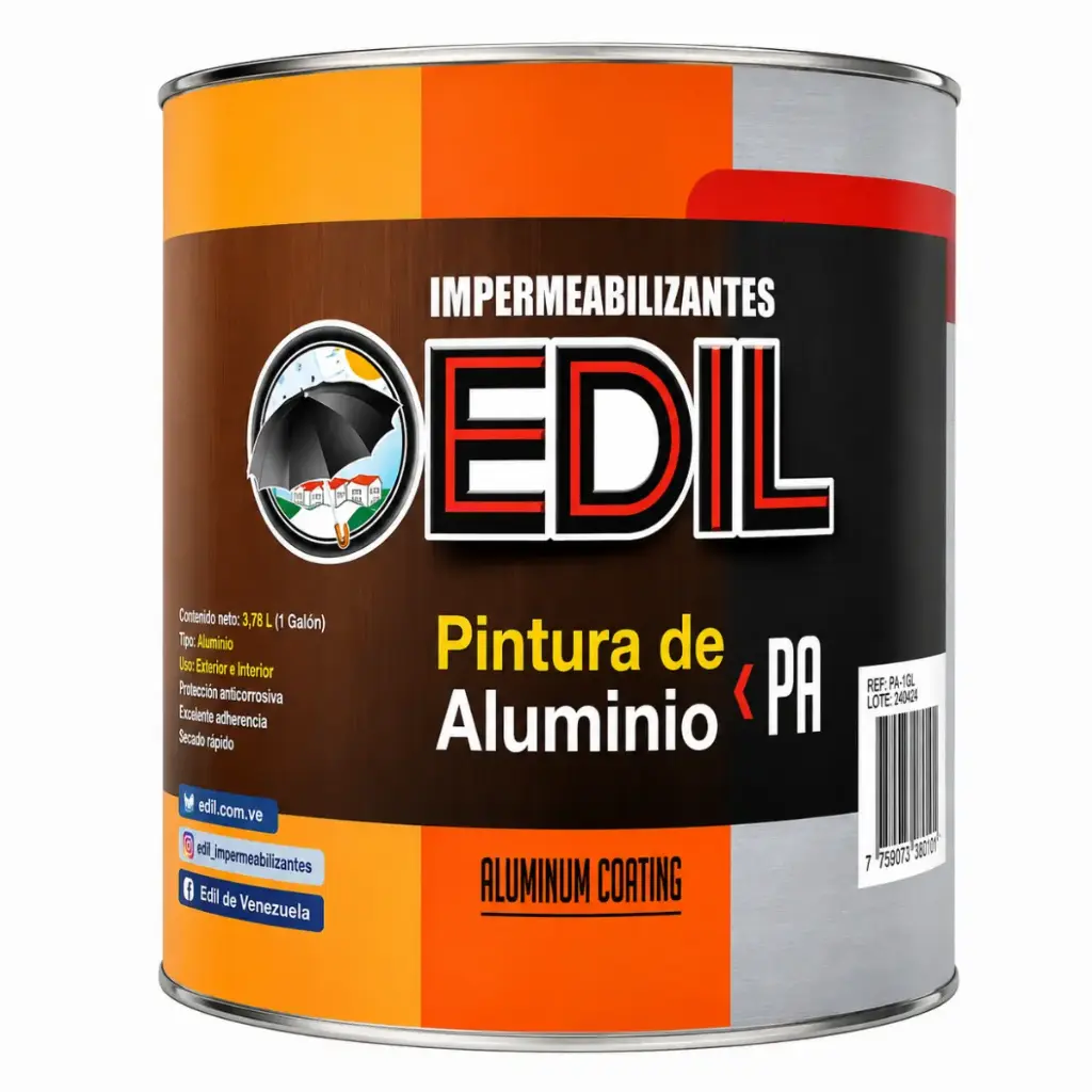 PINTURA DE ALUMINIO REFLECTIVA 1 GL REF. 31000103 MARCA EDIL