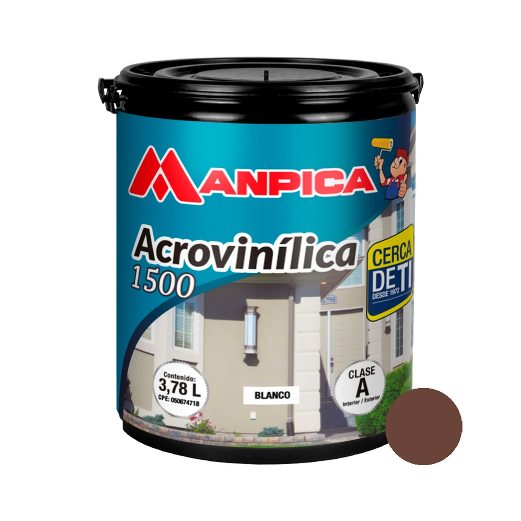 PINTURA DE CAUCHO ACROVINILICA CLASE A 1500 1 GL MOKA AROMA TROPICAL REF. CCA-710-10 MARCA MANPICA