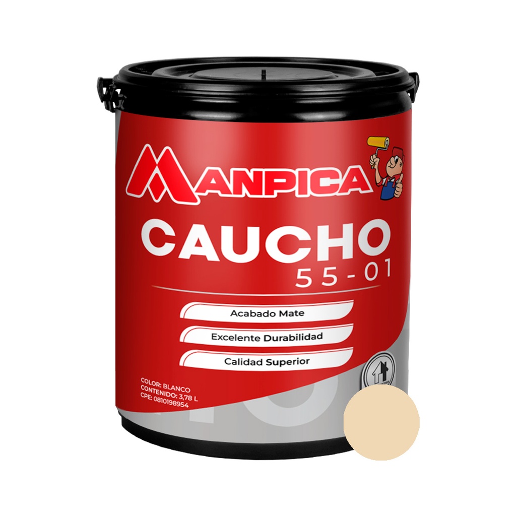 PINTURA DE CAUCHO 55-01 CLASE B 1 GL BLANCO OSTRA REF. CCB-100 MARCA MANPICA