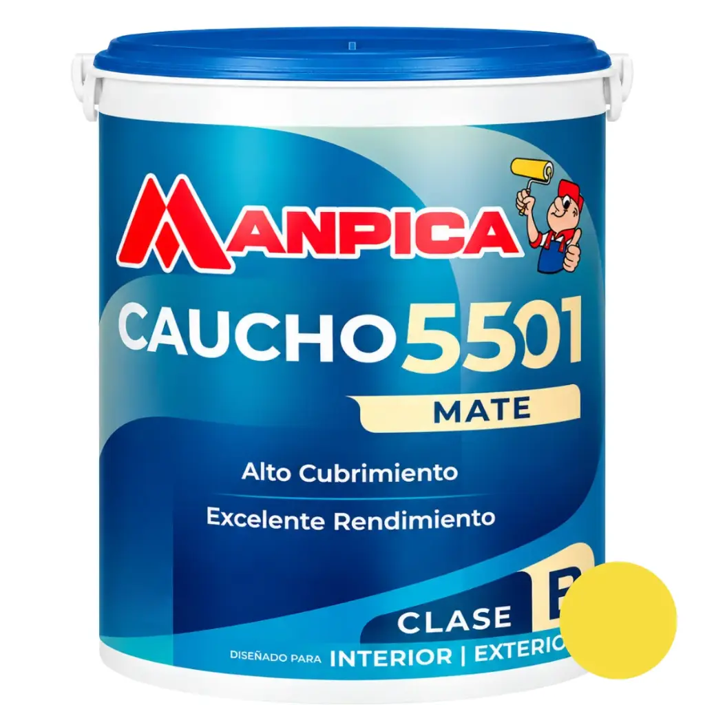 PINTURA DE CAUCHO 55-01 CLASE B 1 GL AMARILLO GIRASOL REF. CCB-201-10 MARCA MANPICA