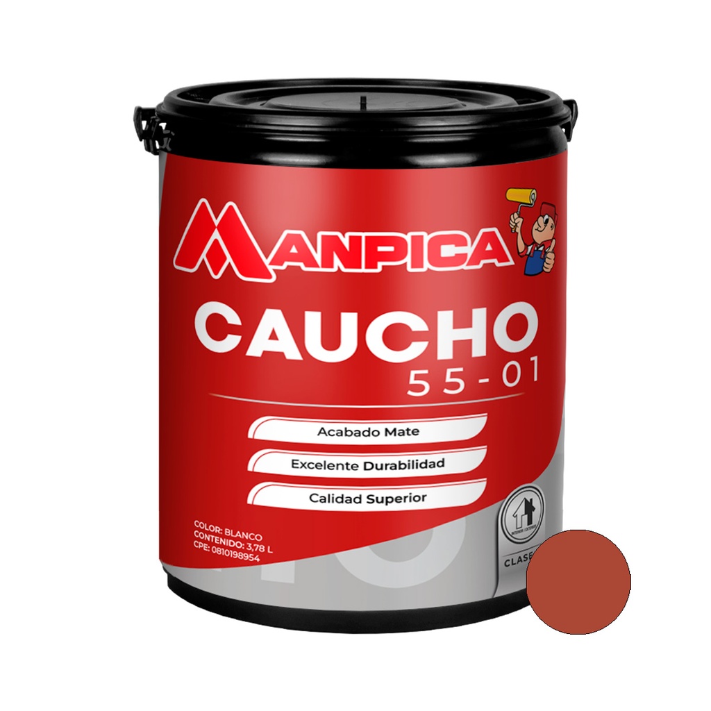 PINTURA DE CAUCHO 55-01 CLASE B 1 GL COLOR LADRILLO REF. CCB-302-10 DUPLI0002 MARCA MANPICA