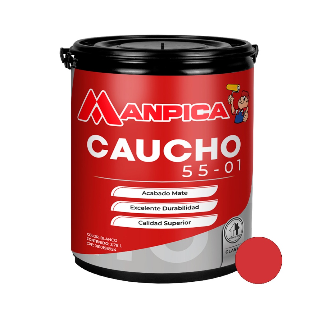 PINTURA DE CAUCHO 55-01 CLASE B 1 GL ROJO OSCURO REF. CCB-303-10 MARCA MANPICA