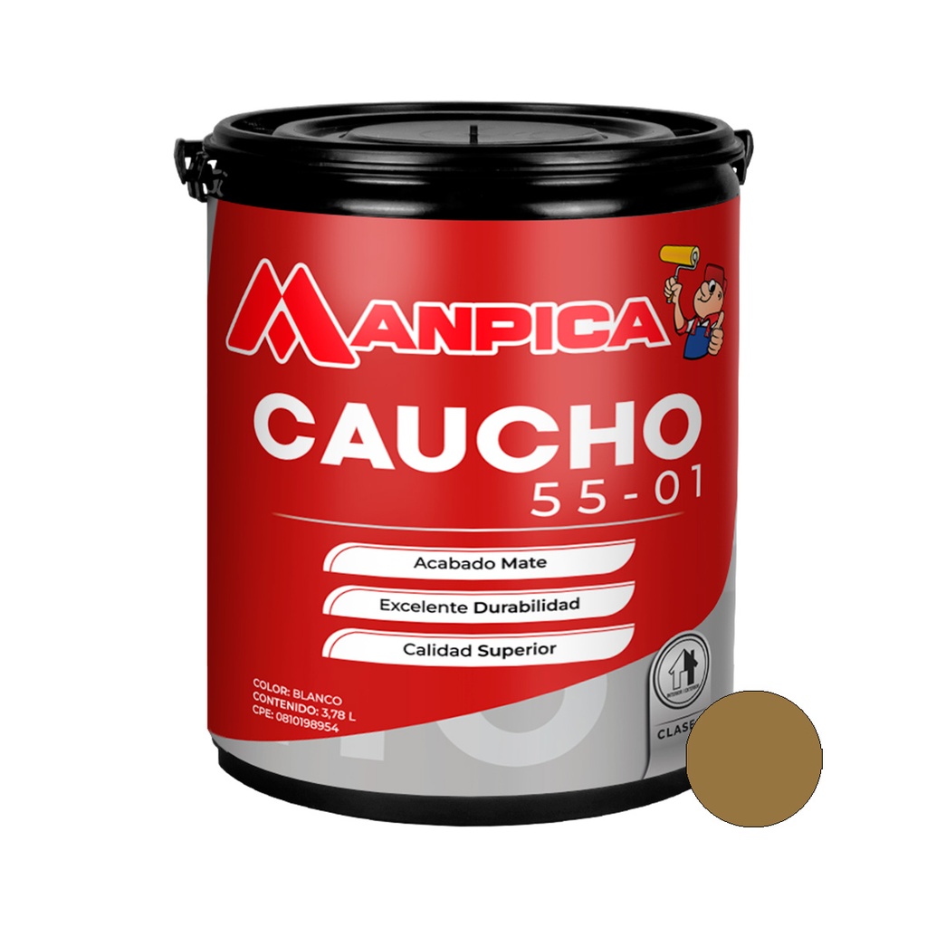 PINTURA DE CAUCHO 55-01 CLASE B 1 GL OCRE REAL REF. CCB-345-10 MARCA MANPICA