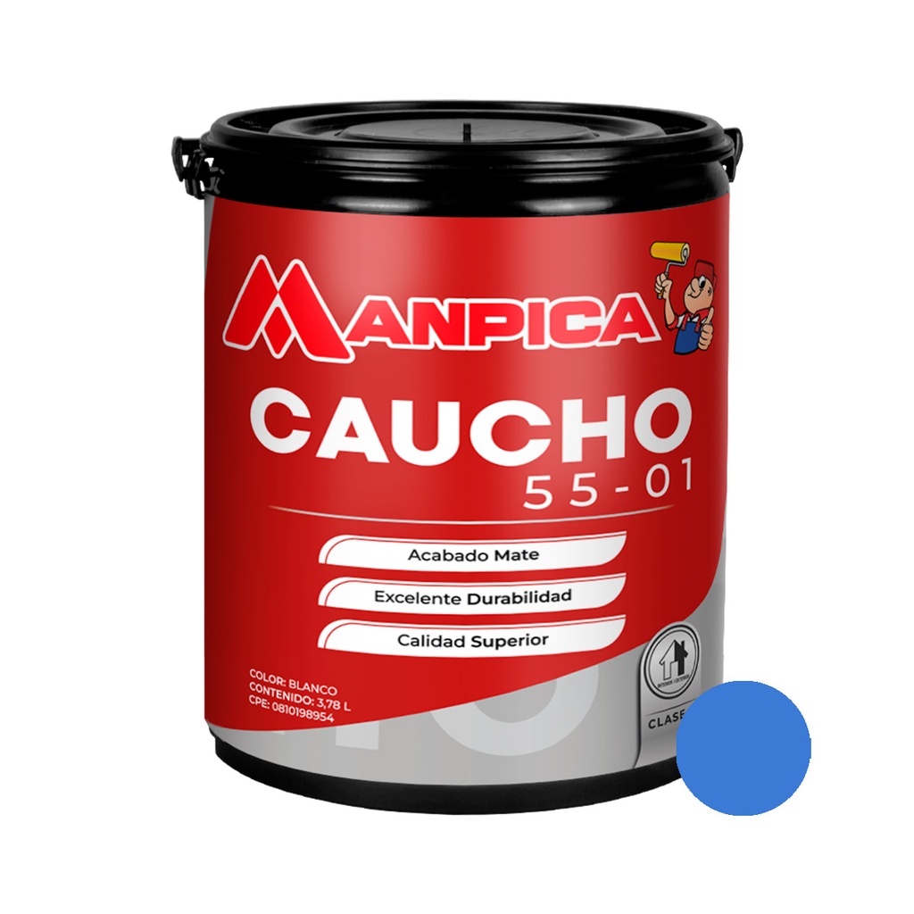 PINTURA DE CAUCHO 55-01 CLASE B 1 GL AZUL ZAFIRO REF. CCB-415-10 MARCA MANPICA