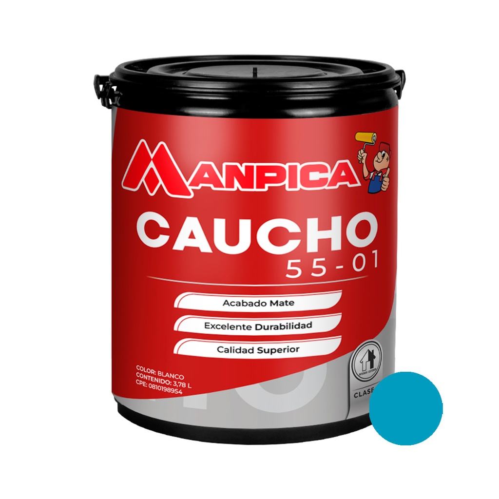PINTURA DE CAUCHO 55-01 CLASE B 1 G VERDE MAR REF. CCB-504-10 MARCA MANPICA