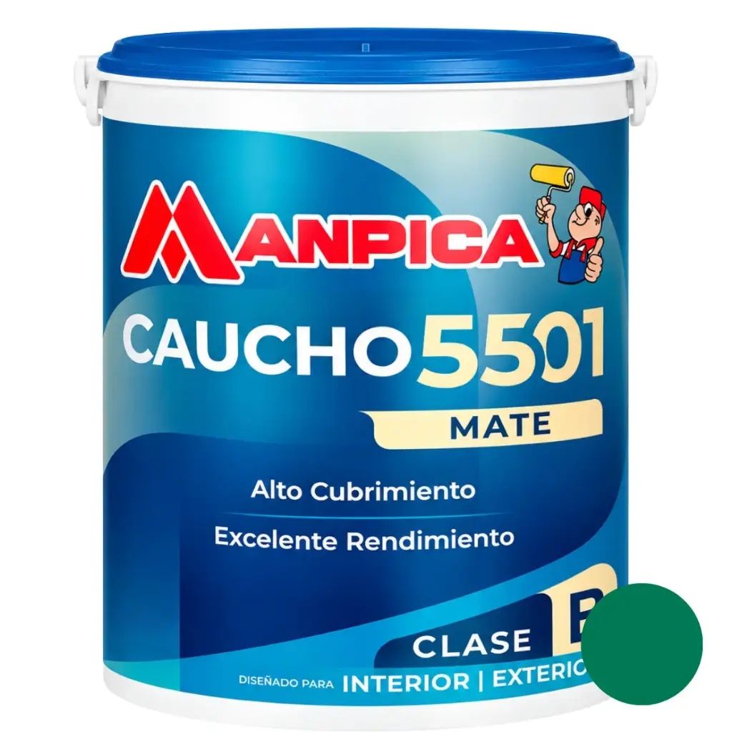 PINTURA DE CAUCHO 55-01 CLASE B 1 G VERDE MAR REF. CCB-504-10 MARCA MANPICA